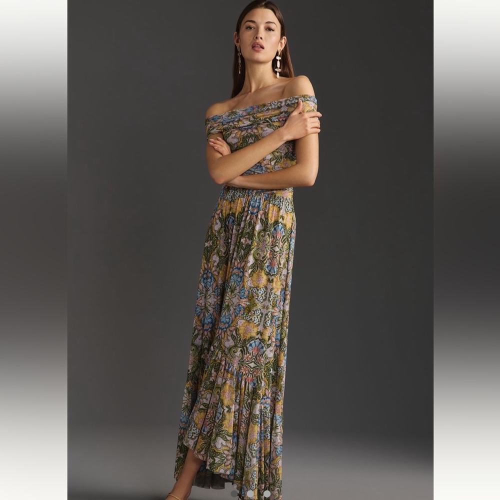 MISA Fiorella Off-the-shoulder maxi dress